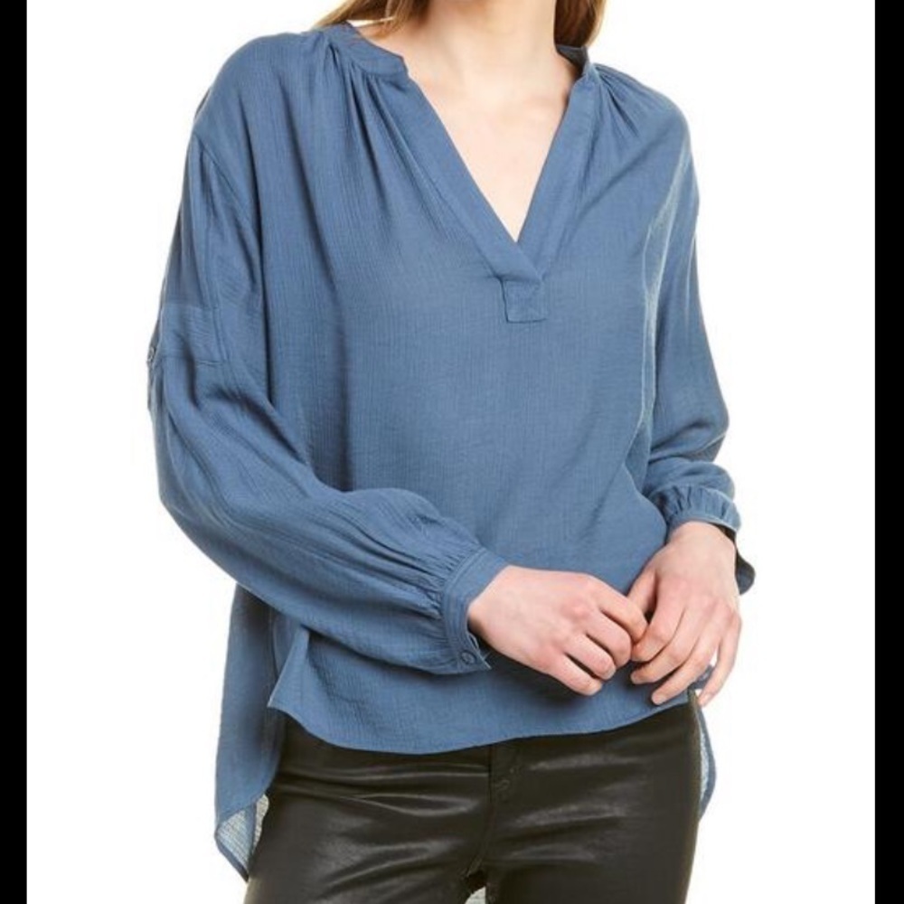 Brochu Walker Jaxon Shirred Popover Lagenlook peasant blouse